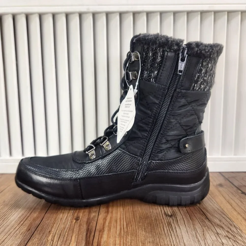 Propet Delaney Frost Womens Sz 6.5 M Black Leather Winter Outdoor Boots WFV032S